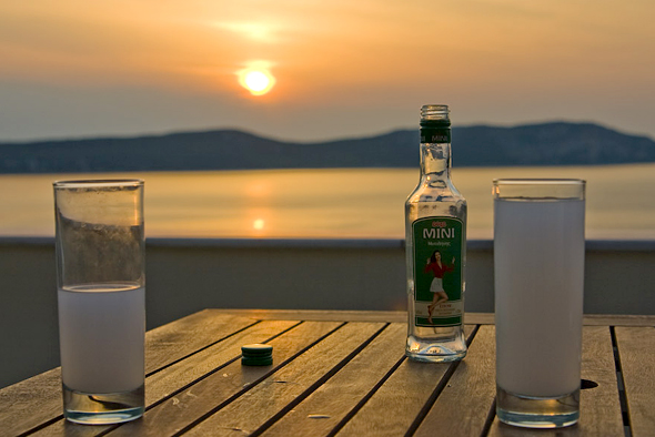 Ouzo, the Greek spirit, simply a Must.